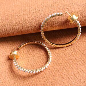 Julie Vos | Juliet - Gold Pearl Medium Hoop Earrings